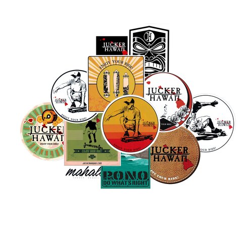 JUCKER HAWAII STICKER PACK Longboard & Skateboard...