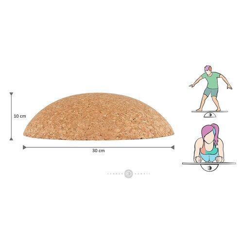 Cork Hemisphere & Cork Ball for All Balance Boards - Plank Ball (includes 8 cm cork ball)